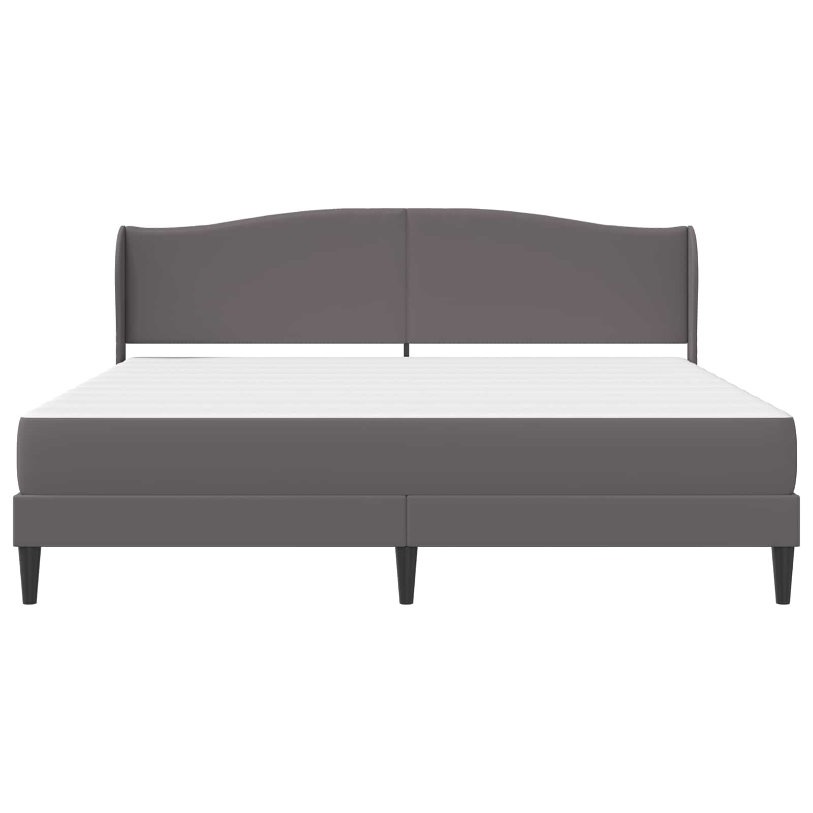 Bedframe met hoofdeinde Grijs 200 x 200 cm Kunstleer