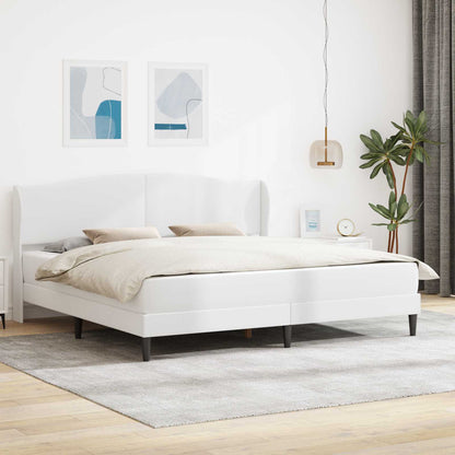 Bedframe met hoofdeinde Wit 200 x 200 cm Kunstleer