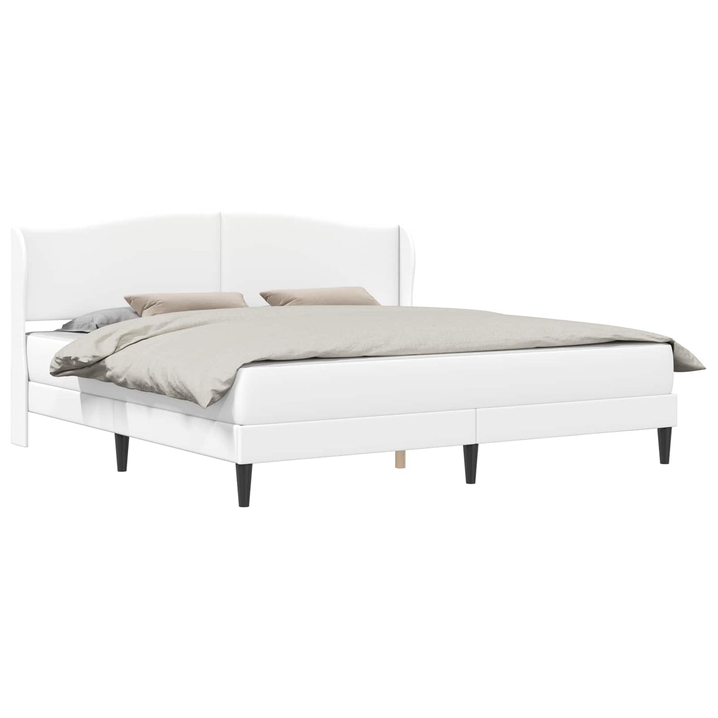 Bedframe met hoofdeinde Wit 200 x 200 cm Kunstleer