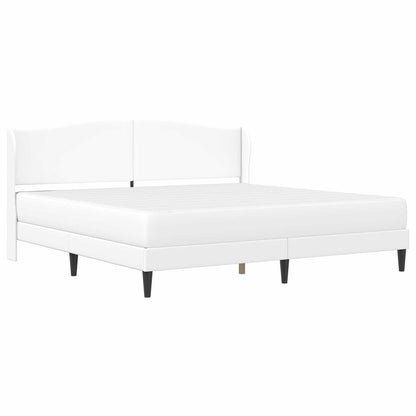 Bedframe met hoofdeinde Wit 200 x 200 cm Kunstleer