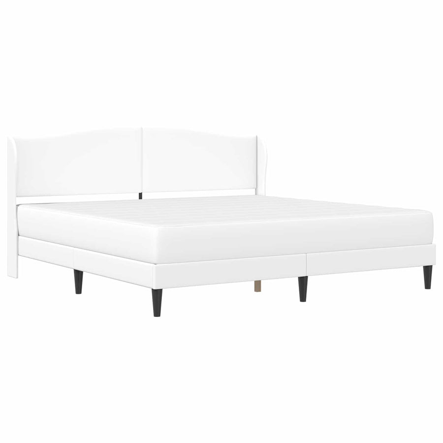 Bedframe met hoofdeinde Wit 200 x 200 cm Kunstleer