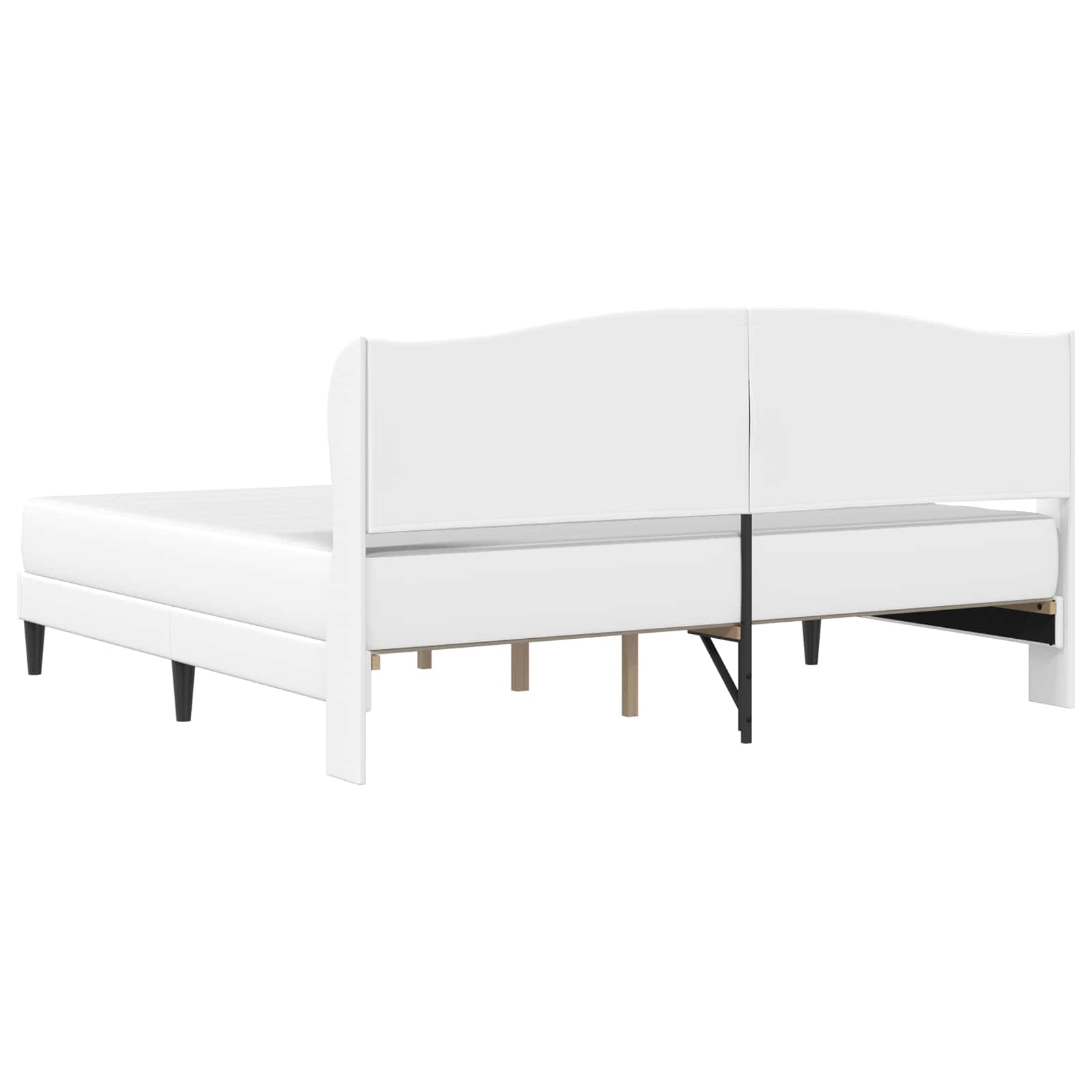 Bedframe met hoofdeinde Wit 200 x 200 cm Kunstleer
