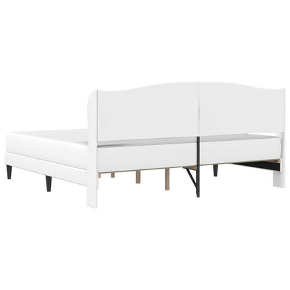 Bedframe met hoofdeinde Wit 200 x 200 cm Kunstleer