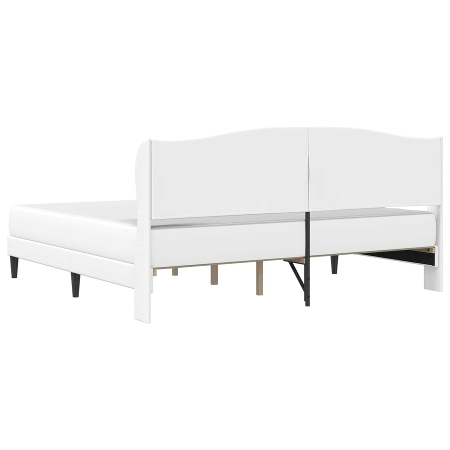 Bedframe met hoofdeinde Wit 200 x 200 cm Kunstleer