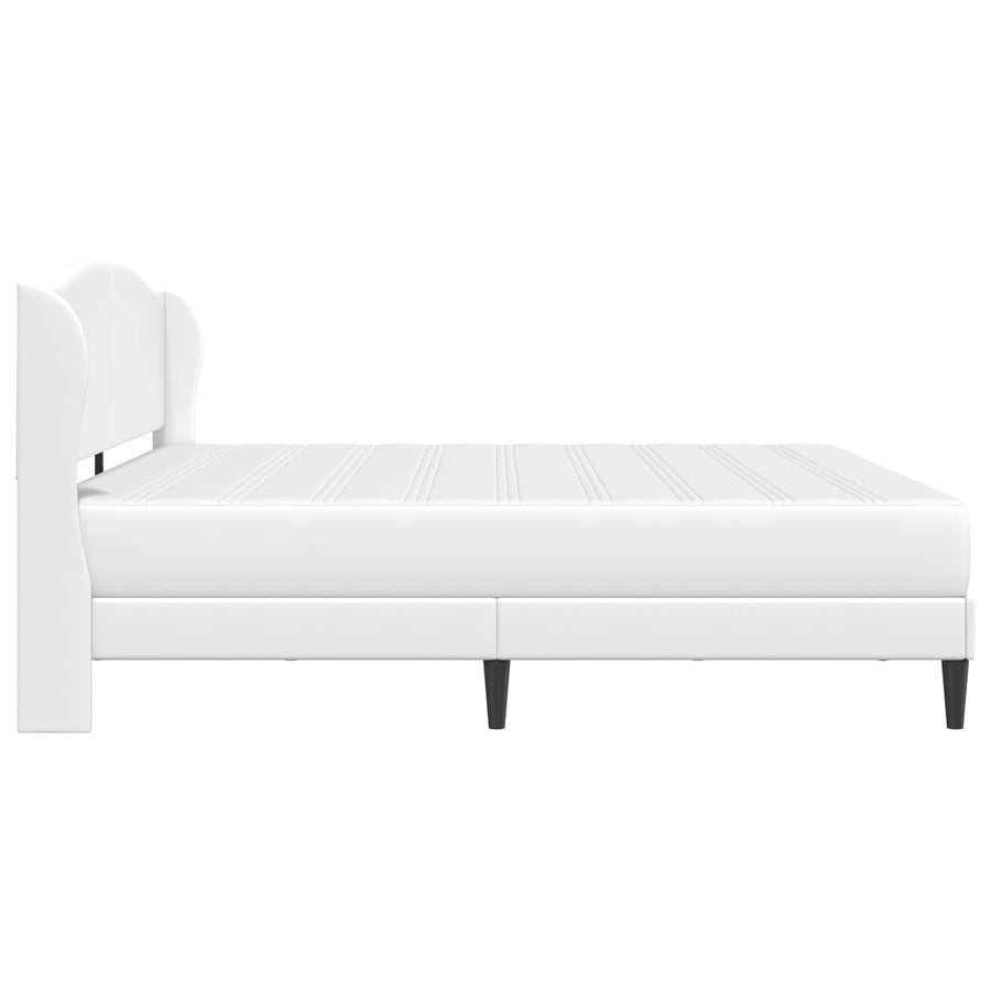 Bedframe met hoofdeinde Wit 200 x 200 cm Kunstleer