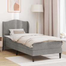 Bedframe met hoofdeinde Lichtgrijs 80 x 200 cm Fluweel