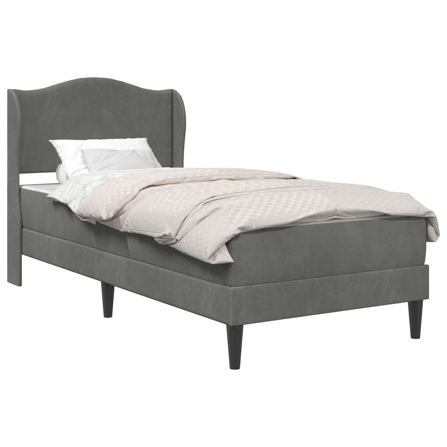 Bedframe met hoofdeinde Donkergrijs 80 x 200 cm Fluweel