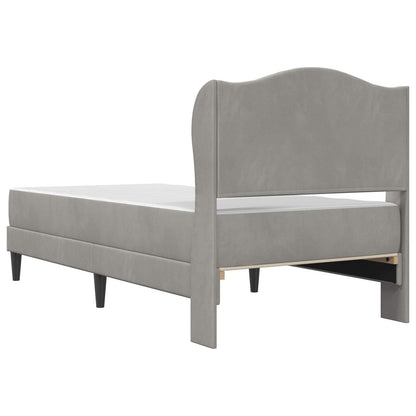 Bedframe met hoofdeinde 2 pcs Lichtgrijs 90 x 190 cm Fluweel