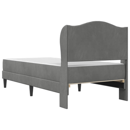 Bedframe met hoofdeinde Donkergrijs 90 x 190 cm Fluweel