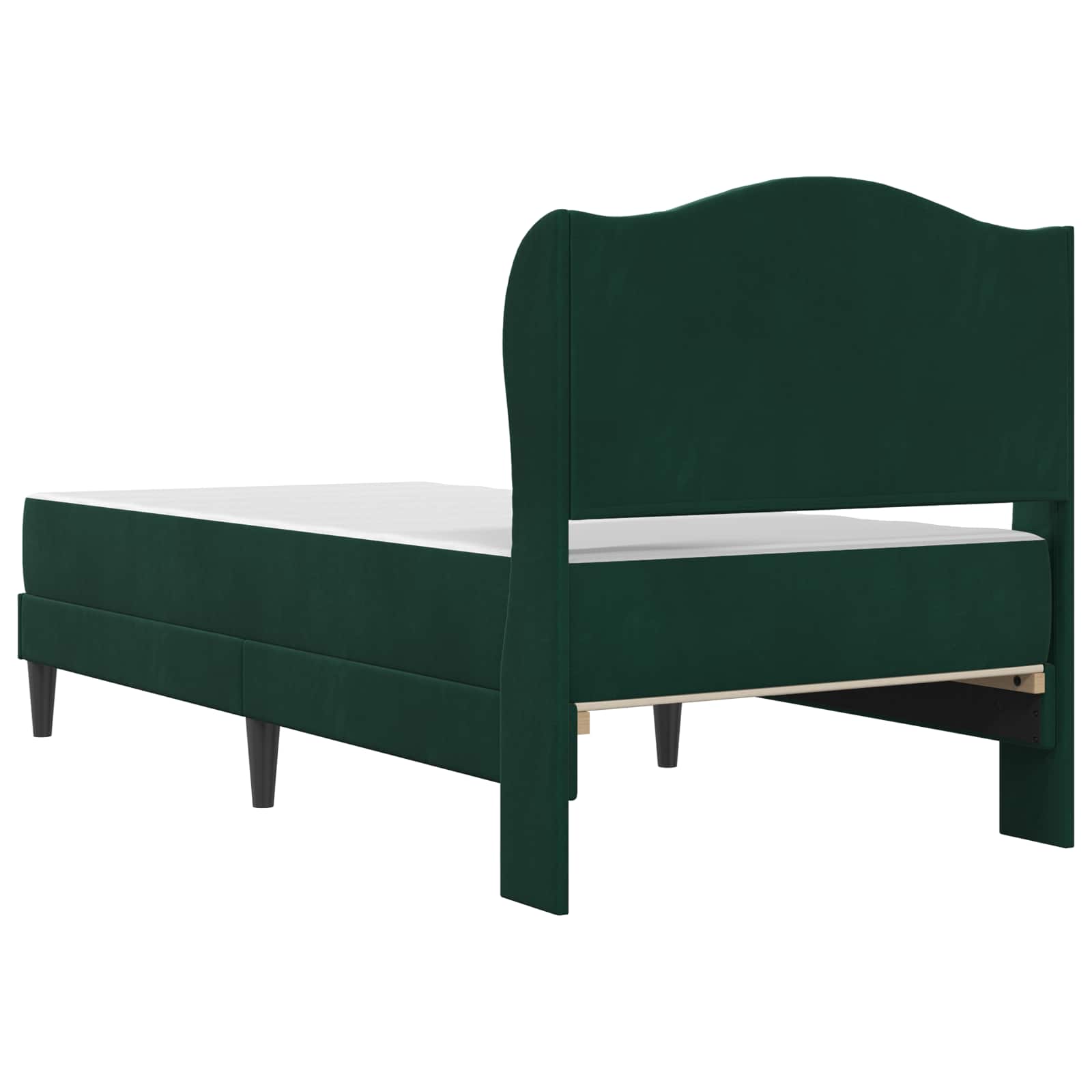 Bedframe met hoofdeinde 2 pcs Donkergroen 90 x 190 cm Fluweel