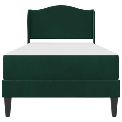 Bedframe met hoofdeinde 2 pcs Donkergroen 90 x 190 cm Fluweel