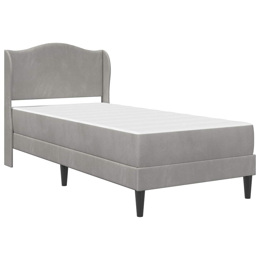 Bedframe met hoofdeinde Lichtgrijs 90 x 200 cm Fluweel