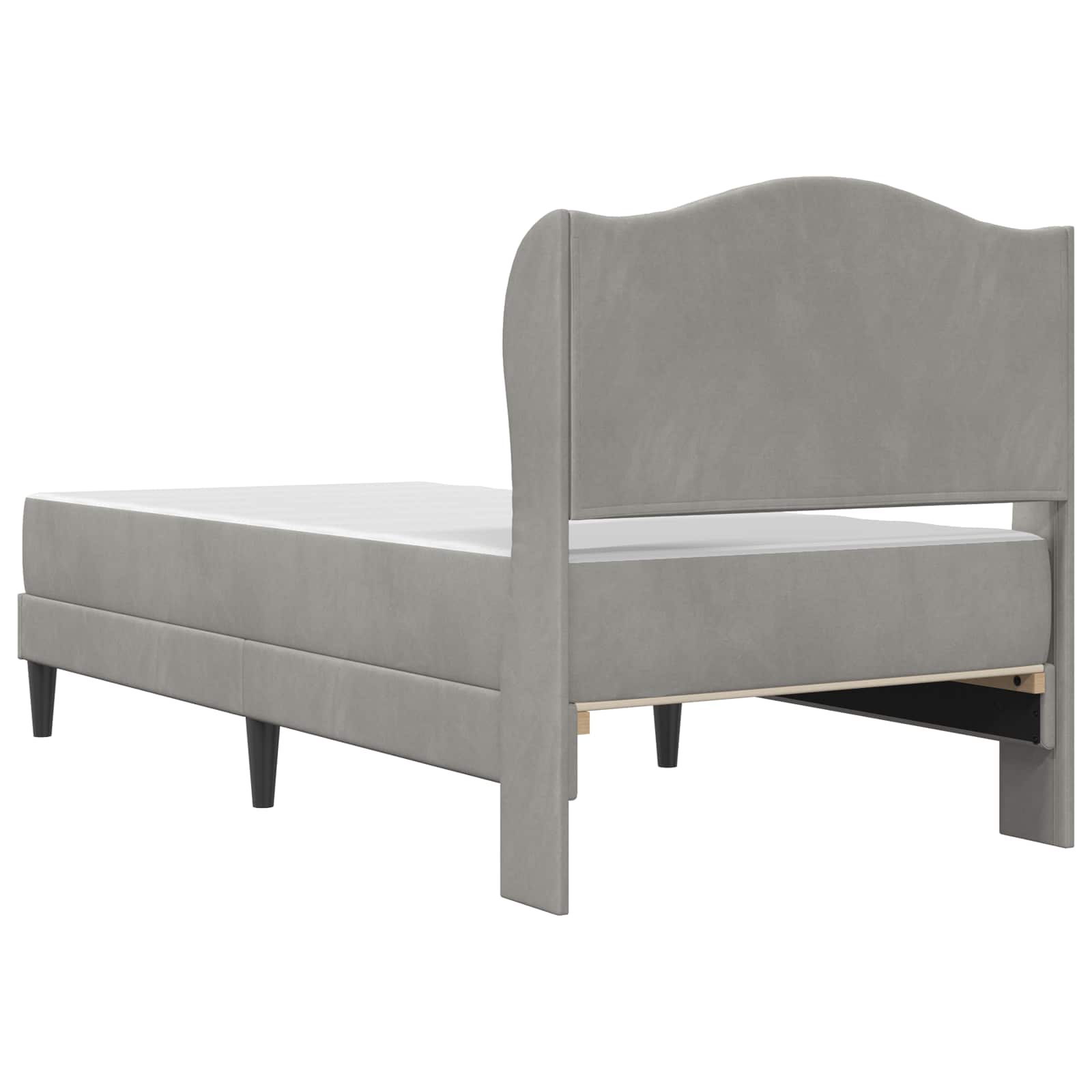 Bedframe met hoofdeinde Lichtgrijs 90 x 200 cm Fluweel