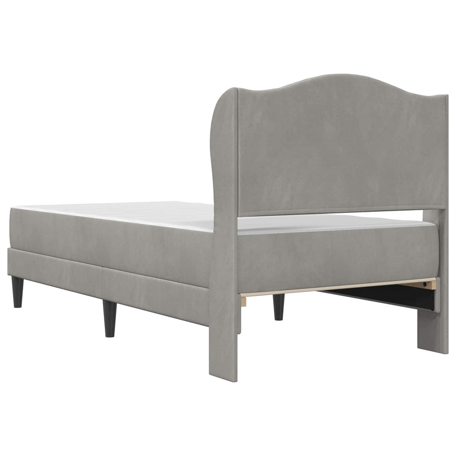 Bedframe met hoofdeinde Lichtgrijs 90 x 200 cm Fluweel