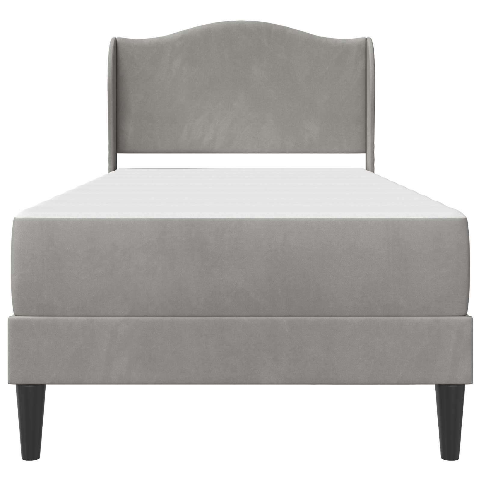 Bedframe met hoofdeinde Lichtgrijs 90 x 200 cm Fluweel