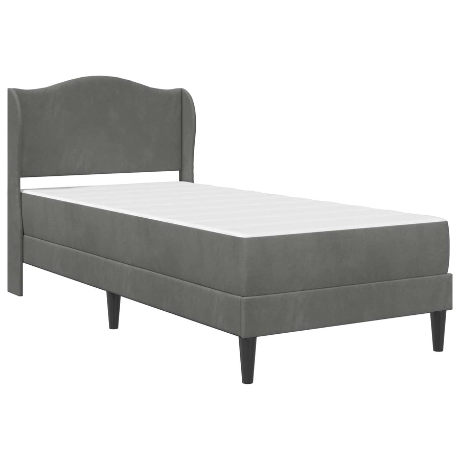 Bedframe met hoofdeinde Donkergrijs 90 x 200 cm Fluweel