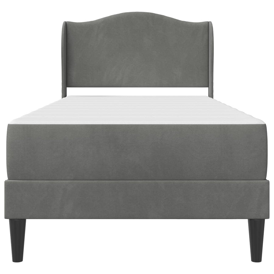 Bedframe met hoofdeinde Donkergrijs 90 x 200 cm Fluweel