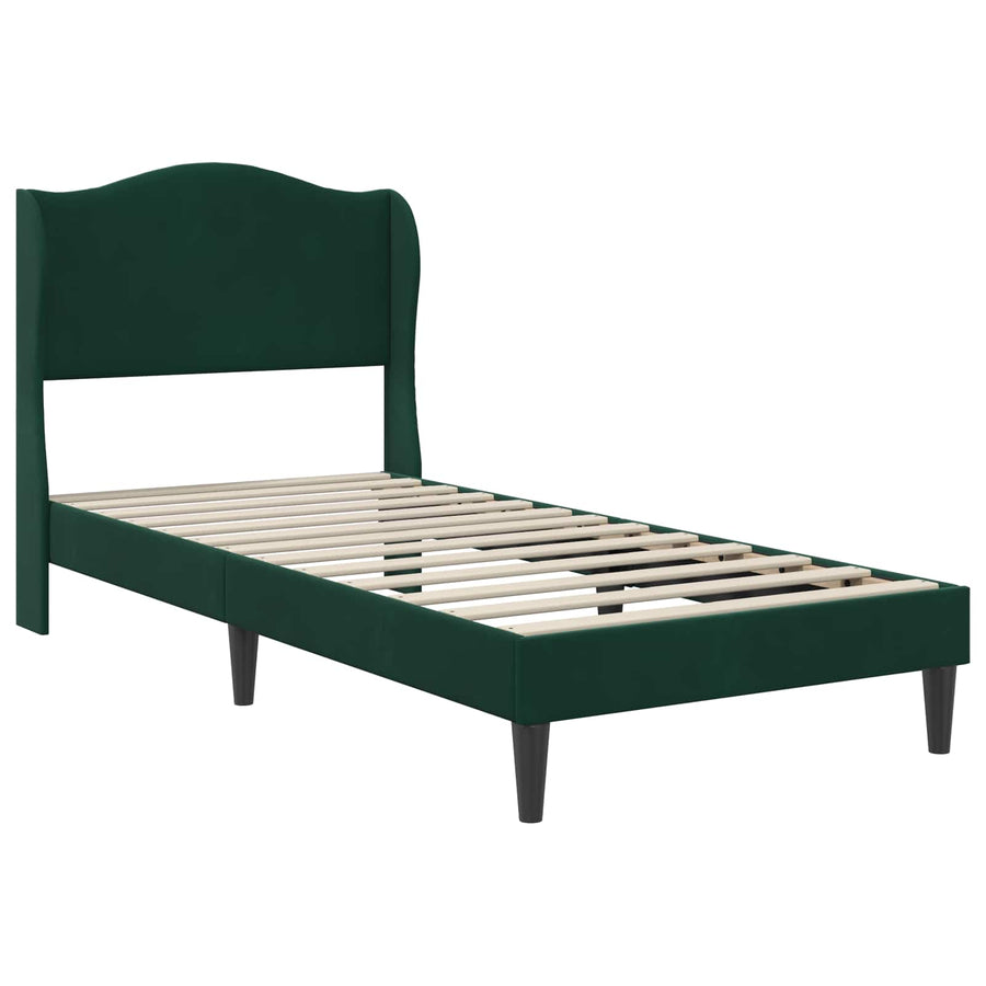 Bedframe met hoofdeinde Donkergroen 90 x 200 cm Fluweel