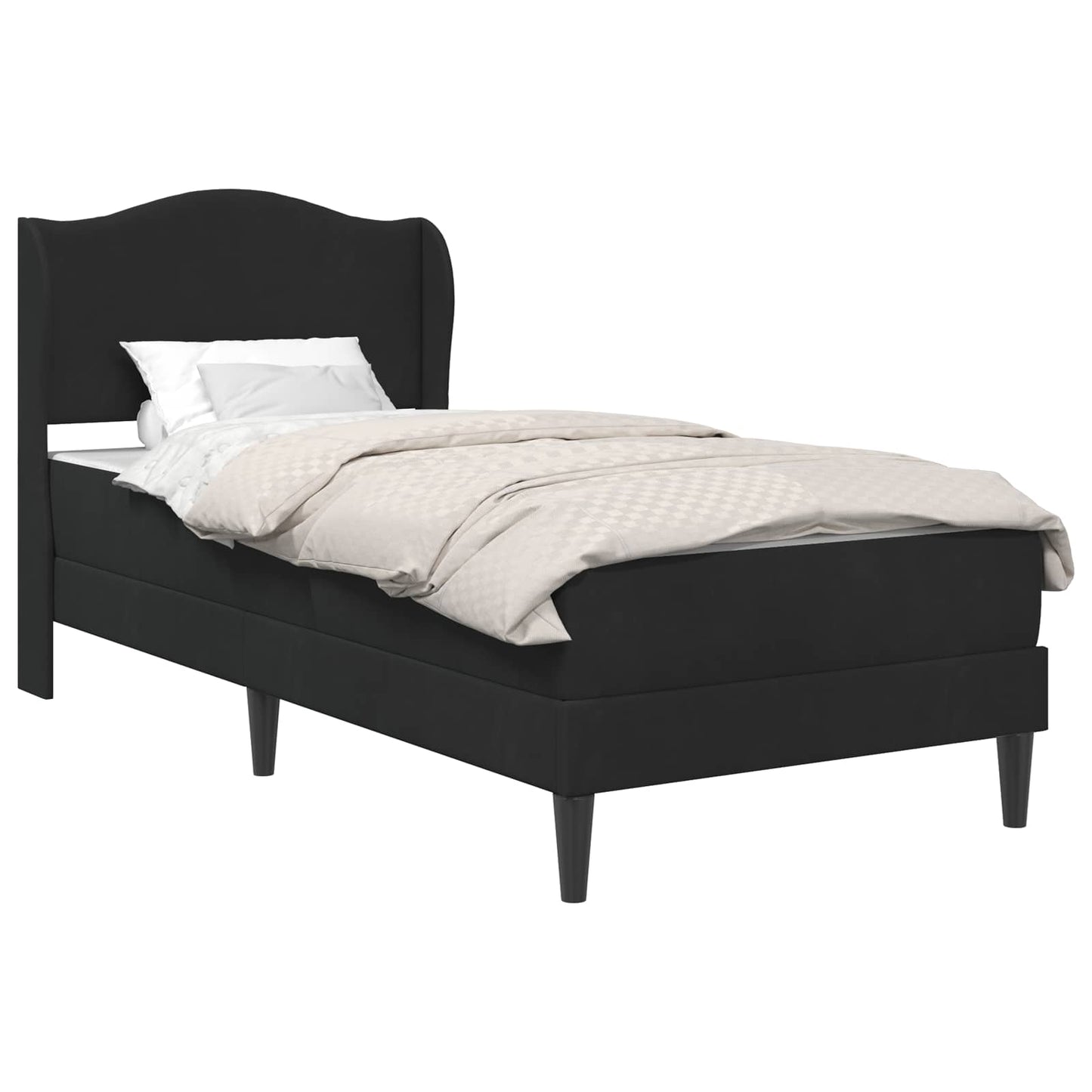 Bedframe met hoofdeinde Zwart 90 x 200 cm Fluweel