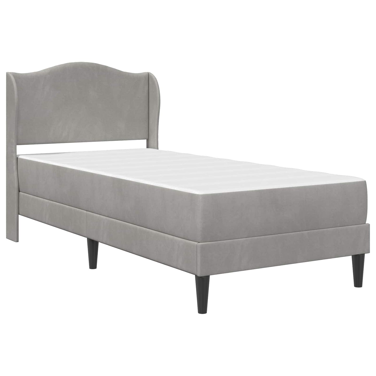 Bedframe met hoofdeinde Lichtgrijs 100 x 200 cm Fluweel