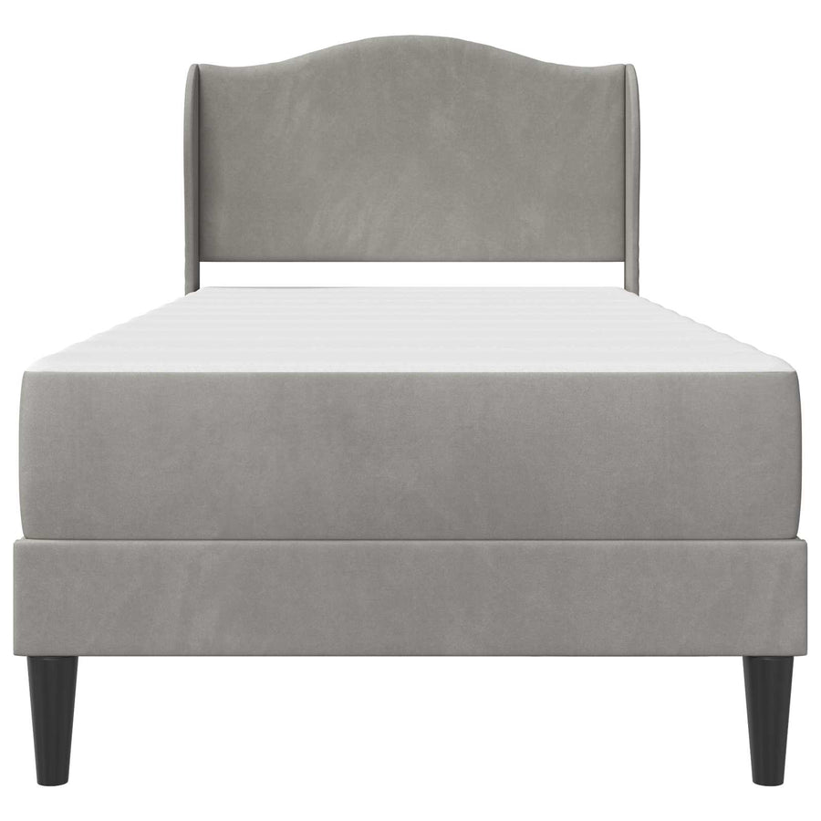 Bedframe met hoofdeinde Lichtgrijs 100 x 200 cm Fluweel
