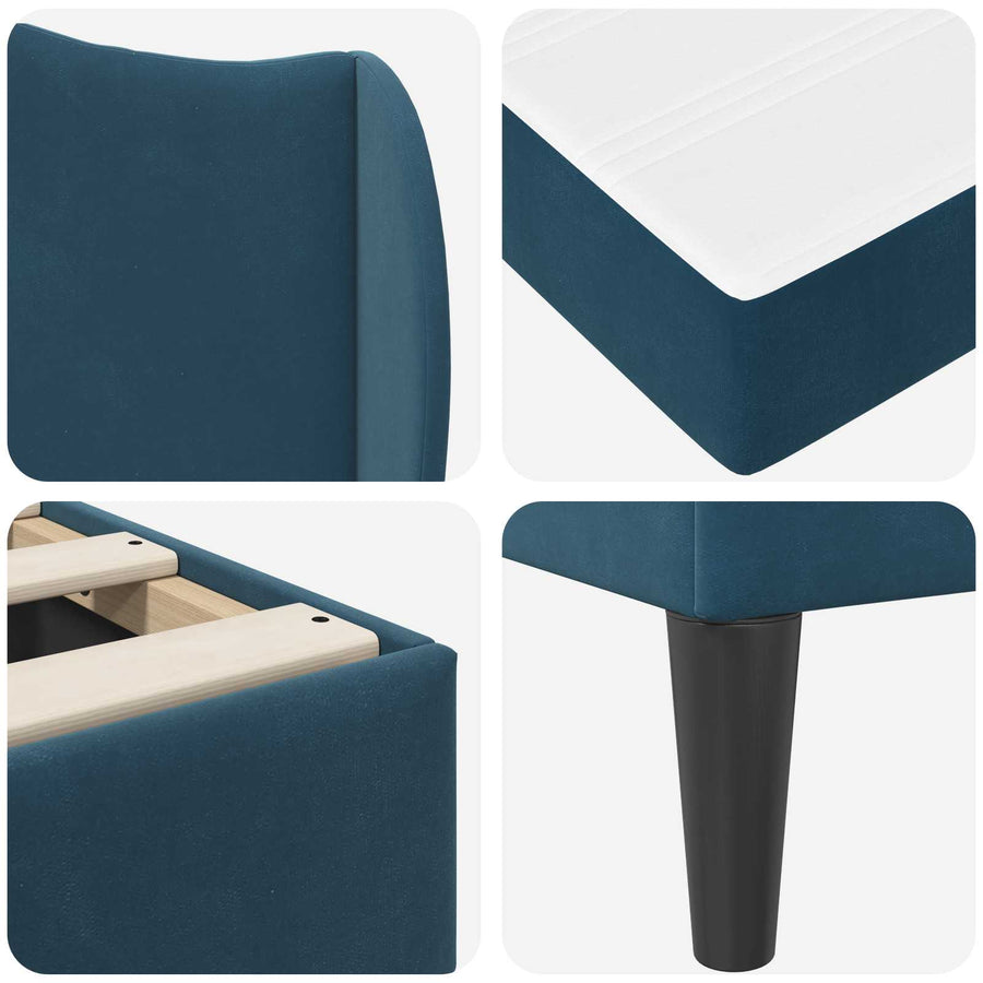 Bedframe met hoofdeinde Blauw 100 x 200 cm Fluweel