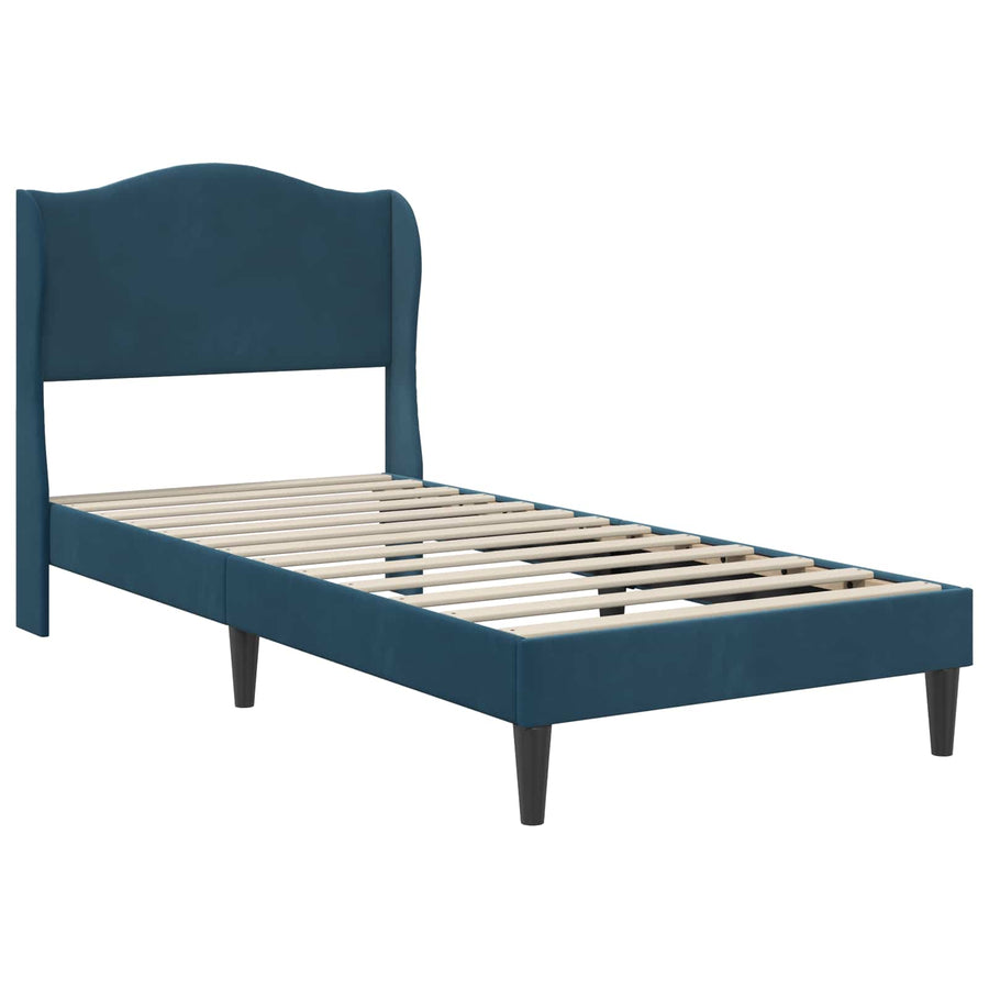Bedframe met hoofdeinde Blauw 100 x 200 cm Fluweel
