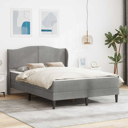 Bedframe met hoofdeinde Lichtgrijs 120 x 190 cm Fluweel