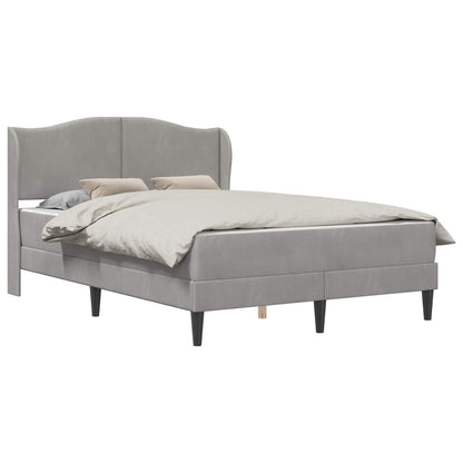Bedframe met hoofdeinde Lichtgrijs 120 x 190 cm Fluweel