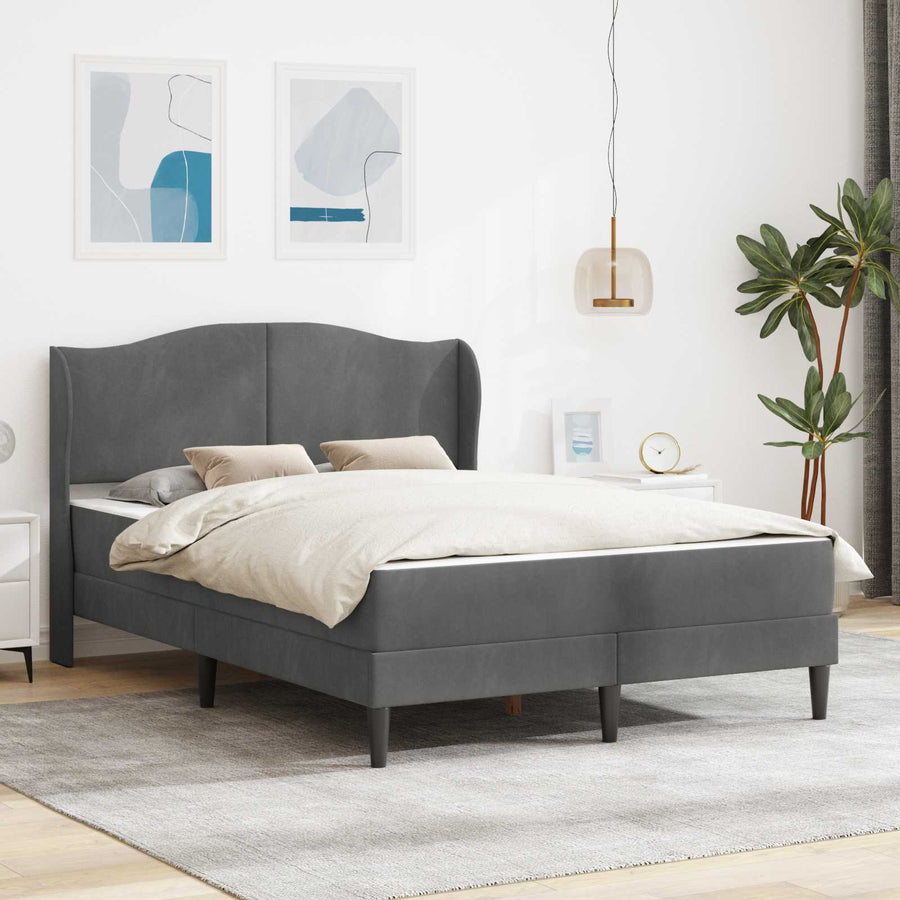 Bedframe met hoofdeinde Donkergrijs 120 x 200 cm Fluweel