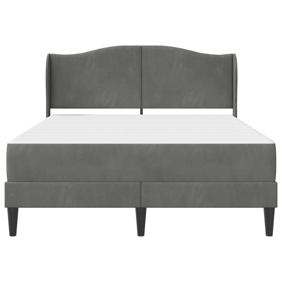 Bedframe met hoofdeinde Donkergrijs 120 x 200 cm Fluweel