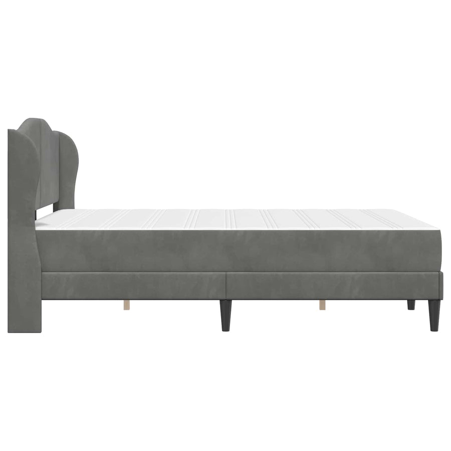 Bedframe met hoofdeinde Donkergrijs 120 x 200 cm Fluweel