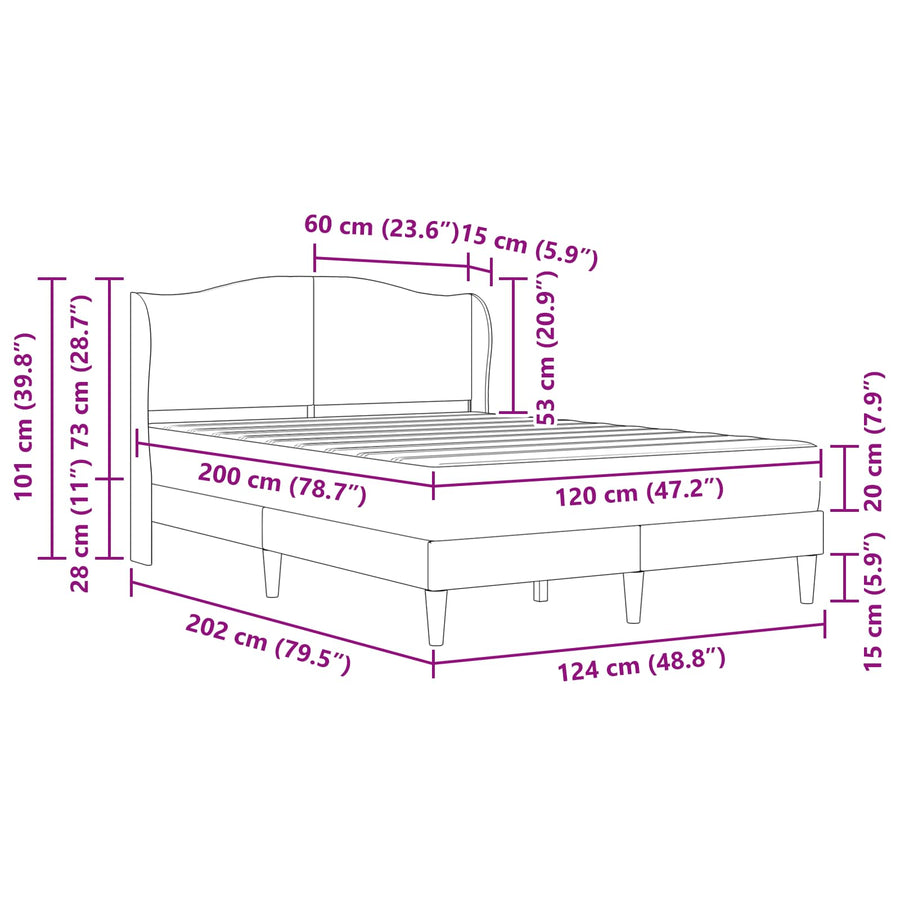 Bedframe met hoofdeinde Donkergroen 120 x 200 cm Fluweel