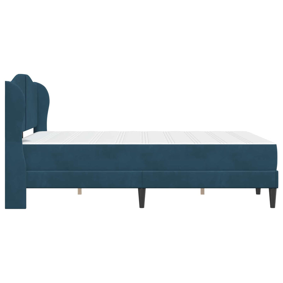 Bedframe met hoofdeinde Blauw 120 x 200 cm Fluweel