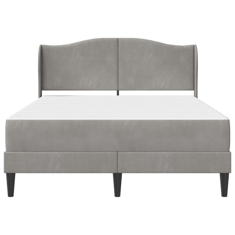 Bedframe met hoofdeinde Lichtgrijs 140 x 190 cm Fluweel