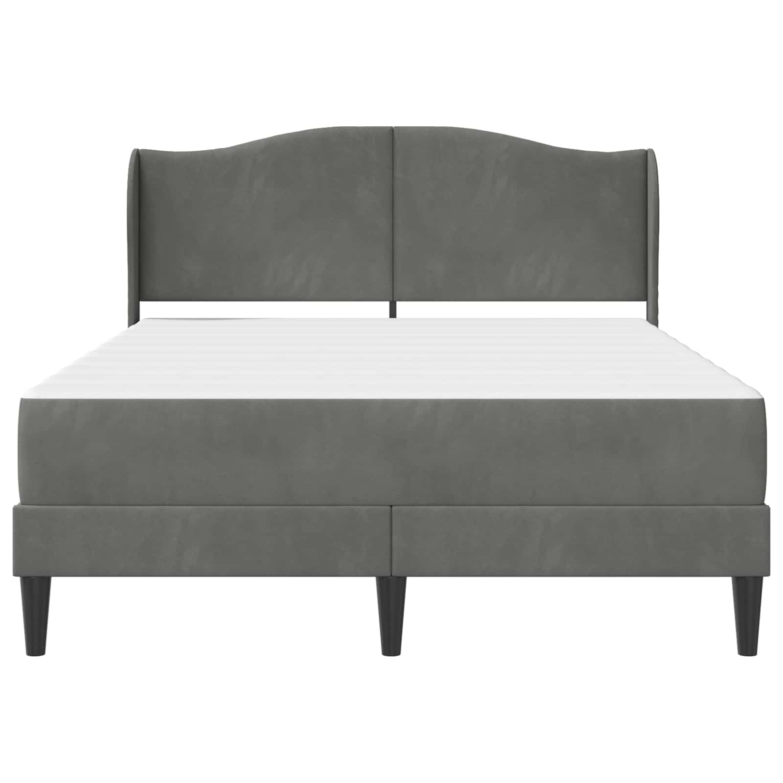 Bedframe met hoofdeinde Donkergrijs 140 x 190 cm Fluweel