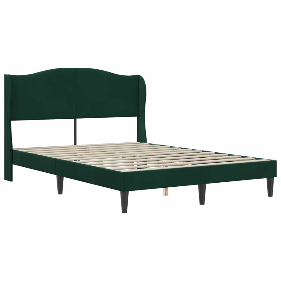 Bedframe met hoofdeinde Donkergroen 140 x 190 cm Fluweel