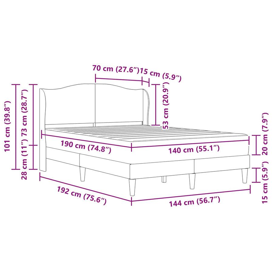 Bedframe met hoofdeinde Donkergroen 140 x 190 cm Fluweel