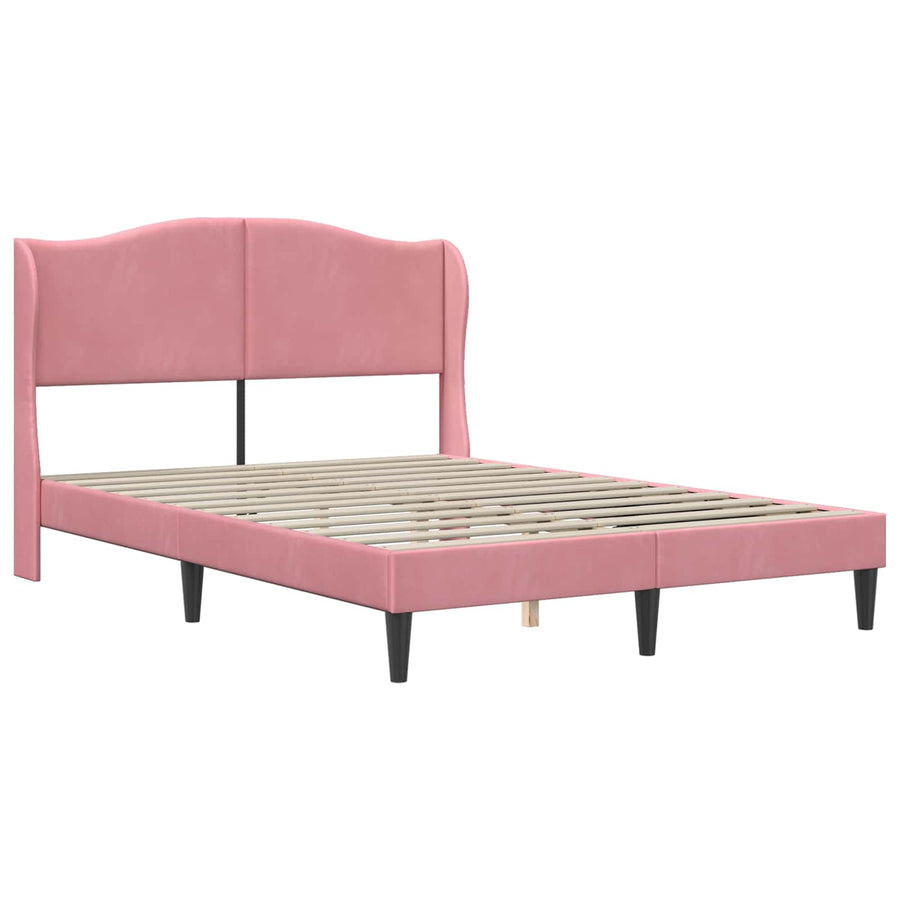 Bedframe met hoofdeinde Roze 140 x 190 cm Fluweel