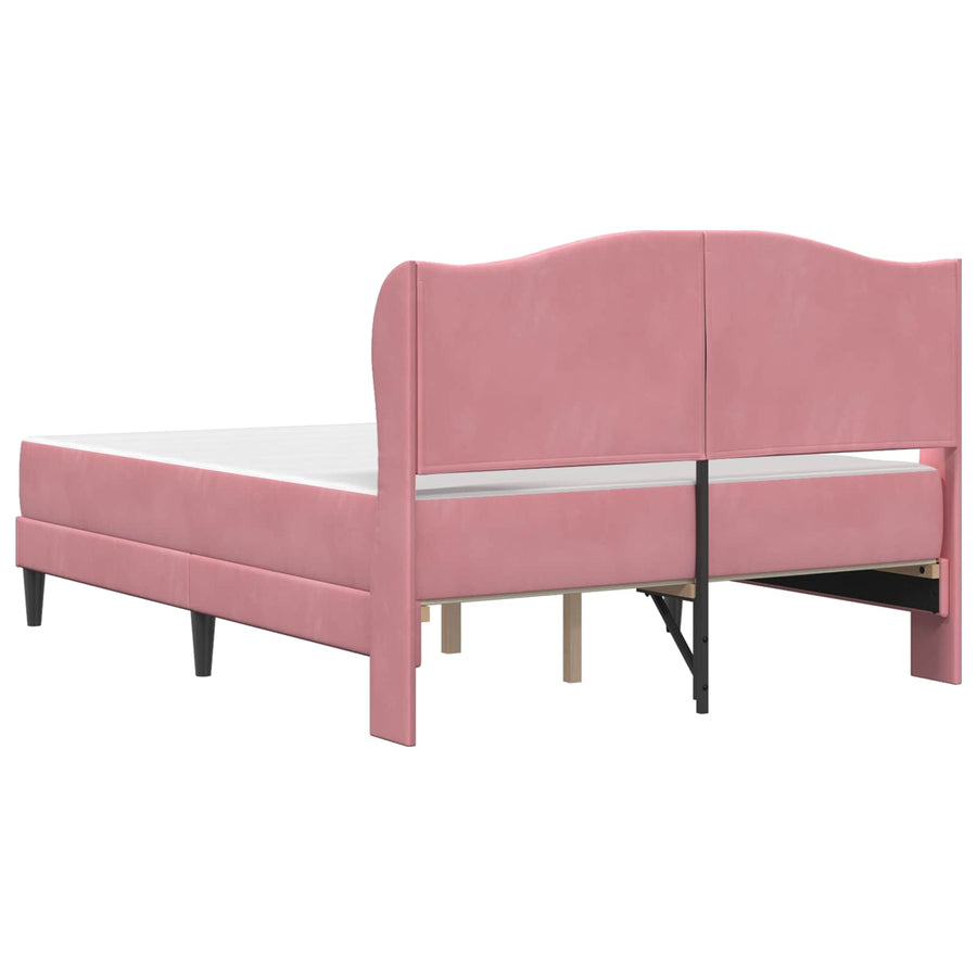 Bedframe met hoofdeinde Roze 140 x 190 cm Fluweel