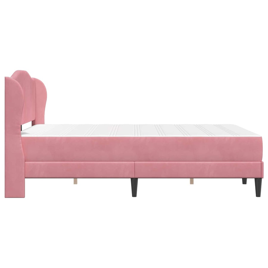 Bedframe met hoofdeinde Roze 140 x 190 cm Fluweel