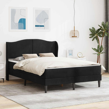 Bedframe met hoofdeinde Zwart 140 x 190 cm Fluweel