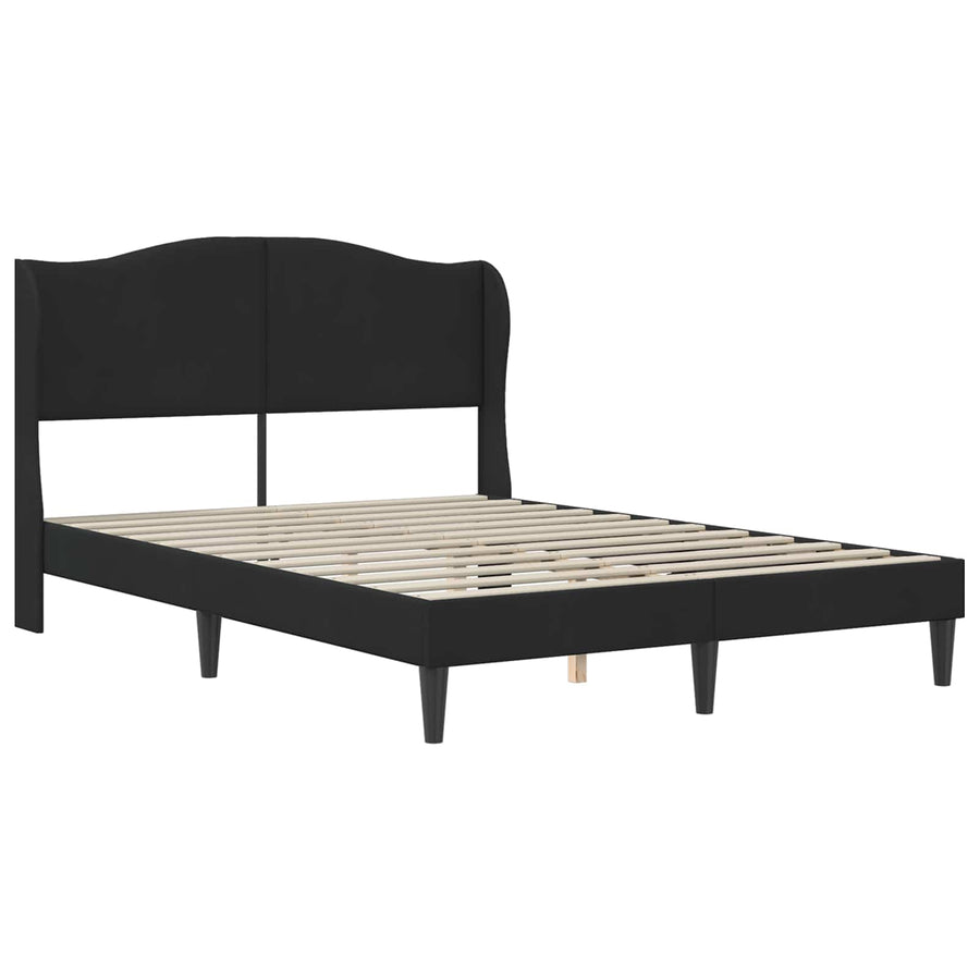 Bedframe met hoofdeinde Zwart 140 x 190 cm Fluweel
