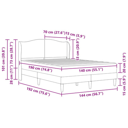 Bedframe met hoofdeinde Zwart 140 x 190 cm Fluweel