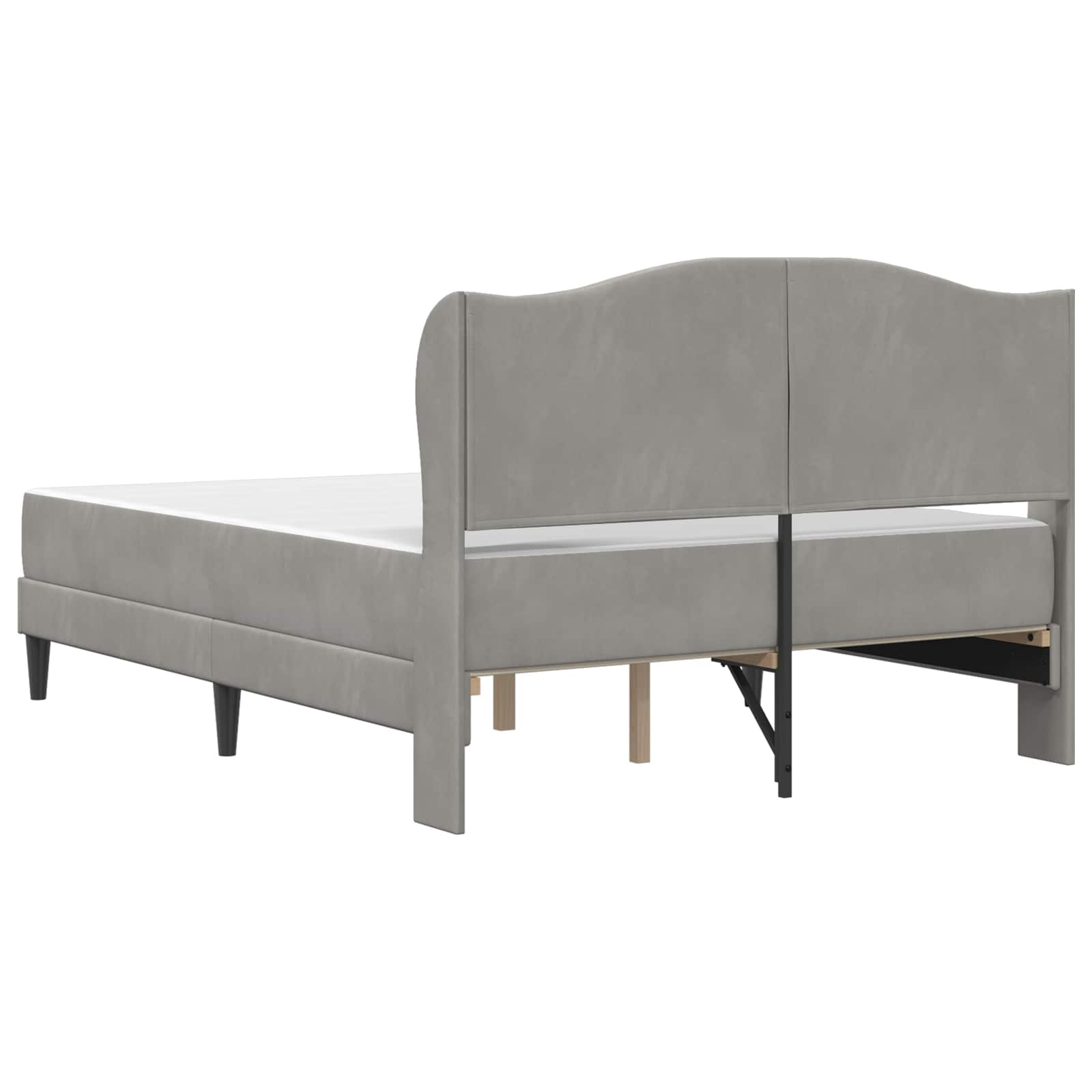 Bedframe met hoofdeinde Lichtgrijs 140 x 200 cm Fluweel