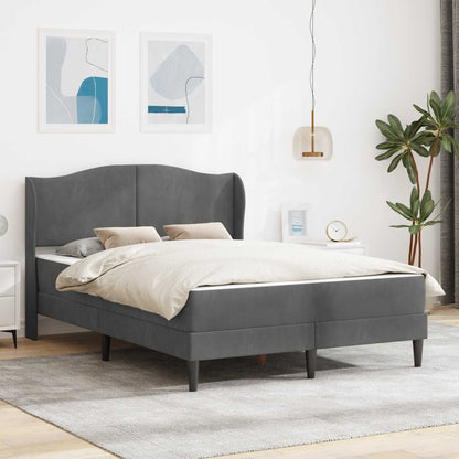 Bedframe met hoofdeinde Donkergrijs 140 x 200 cm Fluweel