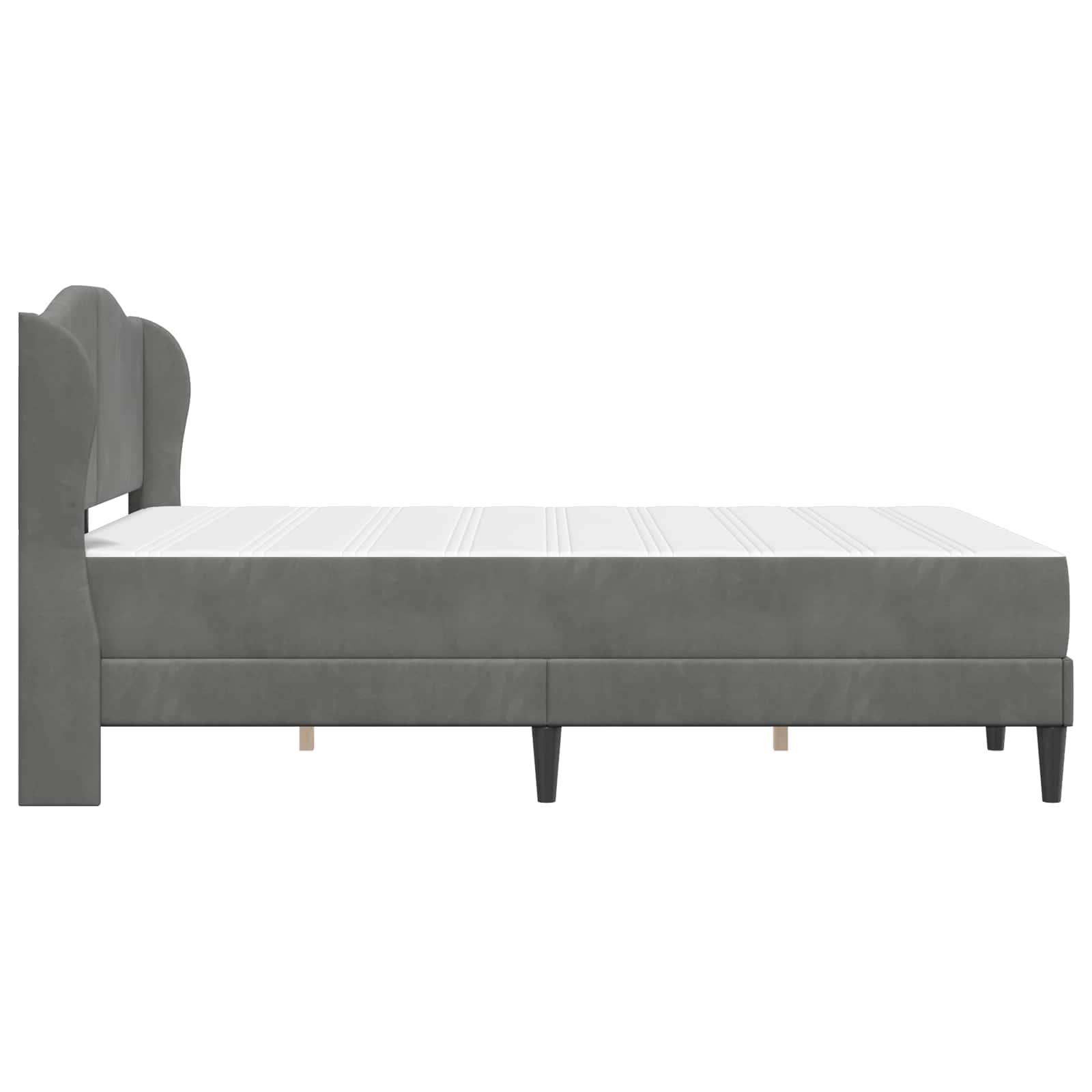 Bedframe met hoofdeinde Donkergrijs 140 x 200 cm Fluweel