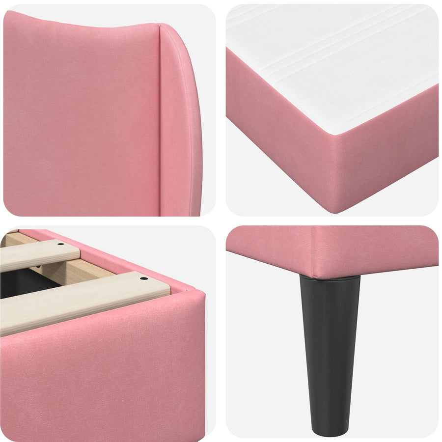 Bedframe met hoofdeinde Roze 140 x 200 cm Fluweel