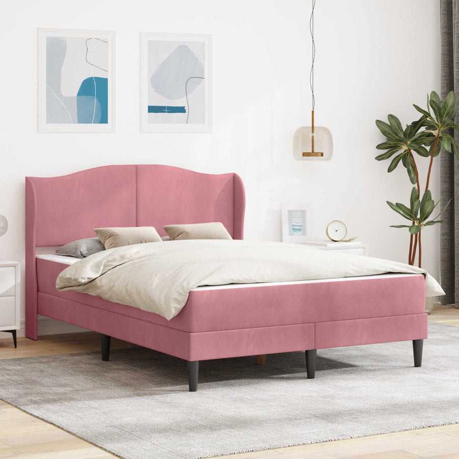 Bedframe met hoofdeinde Roze 140 x 200 cm Fluweel