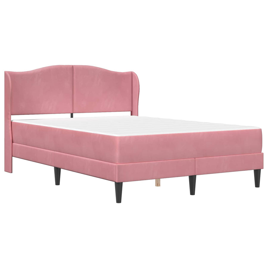 Bedframe met hoofdeinde Roze 140 x 200 cm Fluweel